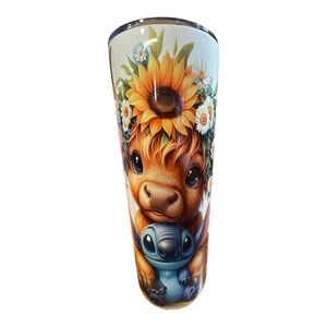 20oz highland cow/stitch Tumbler